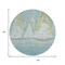 Homeroots 8' Teal Blue And Gold Round Nautical Washable Indoor Outdoor Area Rug 631043 - alternate 5