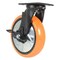 Vestil Polyurethane Swivel With Brake Caster 8 In. Diameter x 2 In. Width 925 lb Orange/Silver CST-E6-8X2PUP-SWB - alternate 5
