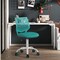 Homeroots Turquoise and White Adjustable Height Swivel Rolling Office Chair 568081 - alternate 6