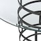 Homeroots 48" Clear And Black Glass And Iron Pedestal Base Round Top Dining Table 569429 - alternate 5