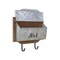 Homeroots 14" Brown And Gray Metal And Solid Wood Mail Box With Lid 399684 - alternate 1