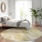 Homeroots 8' Gold Beige And Ivory Round Abstract Washable Indoor Outdoor Area Rug 582988 - alternate 5
