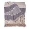 Homeroots 50" X 60" Ivory and Gray Woven Cotton Striped Throw Blanket with Fringe and Embroidery 548938 - alternate 1