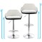 Elama 2 Piece Adjustable Faux Leather Bar Stool in White with Black Trim and Chrome Base ELM-705-WHT-BLK - alternate 6