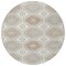 Homeroots 8' Ivory And Brown Round Floral Washable Indoor Outdoor Area Rug 610753 - alternate 4