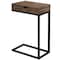 Homeroots 10.25" X 15.75" X 24.5" Brown Finish Drawer And Black Metal Accent Table 333187 - alternate 1