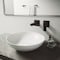 Vigo Lotus Modern White Matte Stone 16 in. L x 16 in. W x 5 in. H Round Vessel Bathroom Sink VG04015 - alternate 4
