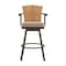 Homeroots 40" Brown Metal Swivel Outdoor Counter Height Bar chair with Footrest 571170 - alternate 5