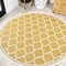 Jonathan Y Trebol Moroccan Trellis Textured Weave Yellow/Cream 5 ft Round Indoor/Outdoor Area Rug SMB109F-5R - alternate 1
