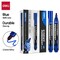 Deli EVERYU Permanent Marker, Bullet Tip, Blue, Waterproof, 12PK EU216-BL - alternate 1