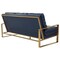 Leisuremod Jefferson Modern Design Leather Sofa with Gold Frame, Navy Blue JAG77NBU-L - alternate 6