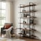 Homeroots 80" Brown Wood Six Tier Etagere Bookcase 717460 - alternate 3