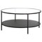 Homeroots 36" Black Glass And Steel Round Coffee Table With Shelf 520958 - alternate 6