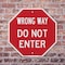 Signmission Wrong Way Do Not Enter, 10 Inch X 10 Inch, Plastic Sign OC-P-10-345 - alternate 3