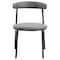 Leisuremod Lume Modern Dining Side Chair in Polyester with Black Steel Frame in Charcoal, 4PK LC20CH4 - alternate 4