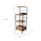 Homeroots Black and Natural 26in Rolling Kitchen Cart With Storage 469465 - alternate 4