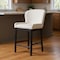 Homeroots 26" White and Black Fabric and Solid Wood Counter Height Bar Chair 632480 - alternate 1