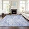 Homeroots 3' X 5' Sky Blue And Denim Blue Floral Washable Indoor Outdoor Area Rug 583130 - alternate 7