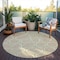 Homeroots 8' Tan Ivory And Green Round Abstract Washable Indoor Outdoor Area Rug 600566 - alternate 5