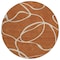 Homeroots 8' Copper And Ivory Round Abstract Washable Indoor Outdoor Area Rug 597507 - alternate 4
