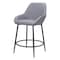 Homeroots Set of Two 25" Gray And Black Fabric And Steel Counter Height Bar Chairs 555703 - alternate 1