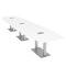 Skutchi Designs Boat Conference Table With Power, 48 in W, 192 in L, White HAR-BOT-48x192-DOU-W960-ESIL - alternate 1