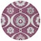 Homeroots 8' Eggplant Ivory And Gray Round Medallion Washable Indoor Outdoor Area Rug 589604 - alternate 4
