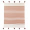 Homeroots 50" X 60" Orange Woven Cotton Striped Throw Blanket with Tassels 516555 - alternate 1