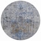 Homeroots 8' Blue And Gray Round Floral Washable Indoor Outdoor Area Rug 605075 - alternate 4