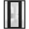 Vdomdoors Front Exterior Prehung FiberGlass Door Frosted Glass / Manux 8102 Matte Black / 2 Sidelight Exterio MANUX8102EXD-BLK-W12+36+12 x H80-LH - alternate 1