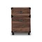 Homeroots 22" Walnut Wood Two Drawers Rolling Filing Cabinet 568324 - alternate 4