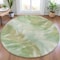 Homeroots 8' Green And Ivory Round Abstract Washable Indoor Outdoor Area Rug 631343 - alternate 3