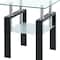 Homeroots Set of Two Clear and Black Glass and Metal Square End Tables With Shelf, 2PK 635679 - alternate 3