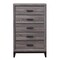 Homeroots 31" Grey Solid Wood Five Drawer Chest 478637 - alternate 3