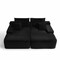 Homeroots 82" Black Corduroy Modular Sofa Chaise And Toss Pillows 634781 - alternate 1