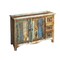 Homeroots 44in Brown Green and Gray Solid Wood Three Drawer Sideboard with Two Doors 389708 - alternate 1