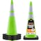 Xpose Safety Traffic Safety Cone, 36 in, Premium PVC, Dual 6 in & 4 in Reflective Collar, Lime Green, 4 pk LTC36-64-4-X-S - alternate 1