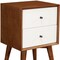Homeroots 26" Solid Wood and Wood Two Drawer Nightstand 399269 - alternate 5