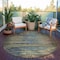 Homeroots 8' Coffee Round Abstract Washable Indoor Outdoor Area Rug 608852 - alternate 8
