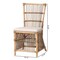 Baxton Studio Kim Modern Bohemian White Fabric and Natural Brown Rattan Dining Chair 224-12835-ZORO - alternate 5