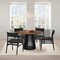 Homeroots Five Piece Brown and Black Round Dining Set with Four Chairs 571725 - alternate 7