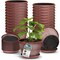Lifemaster 10-Inch Whiskey Barrel Planters, Rustic Plastic Pots with Drainage and Saucers, 25PK LMPBP25COP - alternate 1