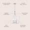 Jonathan Y Camden 16" 5-Light Iron Classic Midcentury Pendant Lantern, Chrome JYL7562B - alternate 9