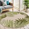 Homeroots 5' Ivory And Green Round Palm Leaf Indoor Outdoor Area Rug 548145 - alternate 4