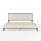 Martha Stewart Jett King Size Solid Wood Platform Bed w/Upholstered Base/Inset Paneled Headboard, Dark Brown/Beige MG-0900271F-K-DKBRN-BG-MS - alternate 5