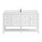 James Martin Vanities 60 in. Single Vanity, Bright White, w/Single Hole 3 CM White Zeus Quartz Top & Backsplash 330-V60S-BW-1WZ - alternate 1