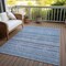 Homeroots 9' X 12' Sky Blue And Navy Blue Striped Washable Indoor Outdoor Area Rug 577809 - alternate 4