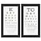 Homeroots Set Of Two Eye Charts 4 Black Framed Print Wall Art, 2PK 406145 - alternate 1