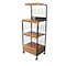 Homeroots Black and Natural 26in Rolling Kitchen Cart With Storage 469465 - alternate 1