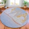 Homeroots 8' Blue And Gold Round Nautical Washable Indoor Outdoor Area Rug 631031 - alternate 6